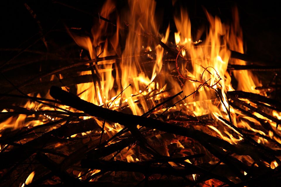 Campfire flames